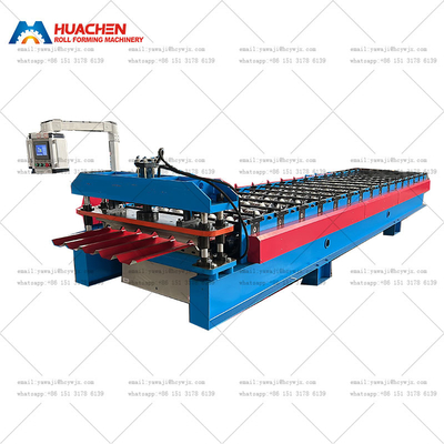 Máquina de fabricación de tejas de chapa de acero galvanizado de metal rodante Máquina de formación de rodillos de techo trapezoidal