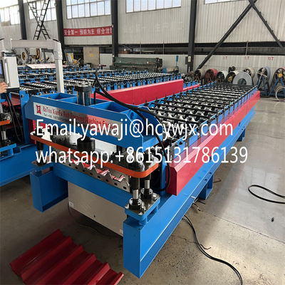 Máquina de fabricación de tejas de chapa de acero galvanizado de metal rodante Máquina de formación de rodillos de techo trapezoidal
