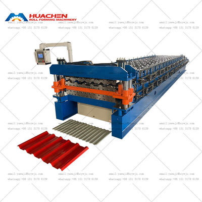 Maquinaria de material de construcción de doble capa Techo corrugado y máquina de moldeado de láminas trapezoidales