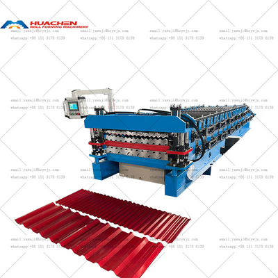Máquina automática de moldeado de rodillos de doble capa para techos de acero