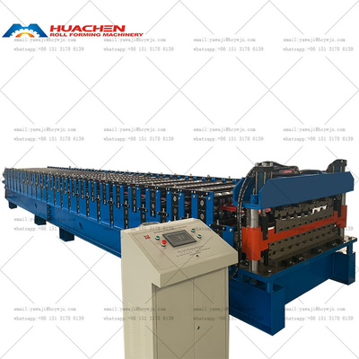 Máquina de formación de doble capa de alta calidad para la fabricación de techos de chapa de metal acristalado trapezoidal