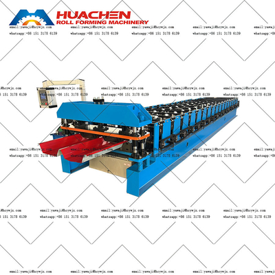 Máquina de formación de rodillos de techo de tejas de PLC de alta durabilidad 0,3-0,6 mm espesor del material 70 mm diámetro del eje