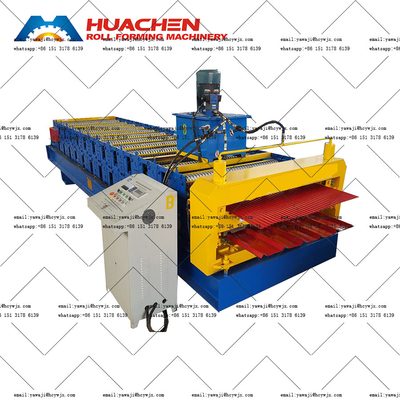 Máquina de moldeado de láminas de techo de doble capa para material PPGI / GI