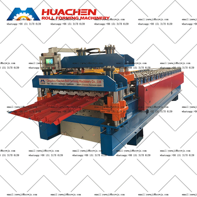 Máquina de moldeado de paneles de techo de metal galvanizado de doble cubierta para material PPGI / GI