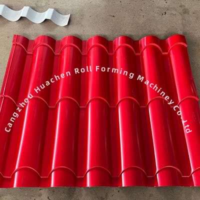 1220 mm de ancho de panel de azulejos vidriados máquina de formación de rodillos con 18 estaciones de rodillo y accionamiento de la cadena para la construcción de acero
