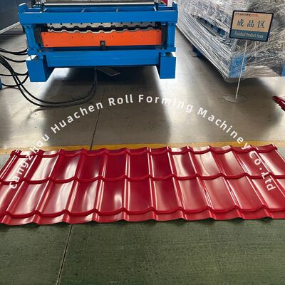 Máquina de formación de rodillos corrugados de doble capa de alta velocidad de 15 m/min con control PLC de Panasonic y amortiguación de acero 45#