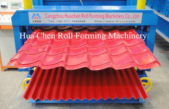 Máquina perfiladora de doble capa con control PLC para espesor de acero de 0.3-0.6 mm y ancho de 1250 mm