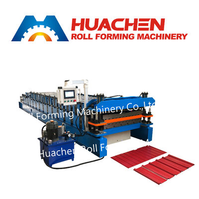 Máquina formadora de rollos de techo corrugado Maquinaria formadora de rollos de cartón corrugado usada para uso en láminas para techos y pisos de baldosas