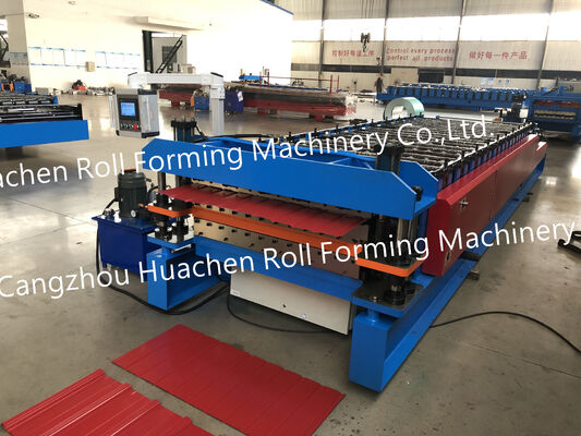 Máquina formadora de rollos de techo corrugado Maquinaria formadora de rollos de cartón corrugado usada para uso en láminas para techos y pisos de baldosas