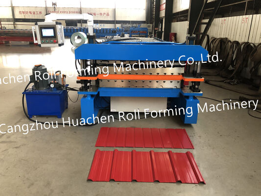 Máquina formadora de rollos de techo corrugado Maquinaria formadora de rollos de cartón corrugado usada para uso en láminas para techos y pisos de baldosas