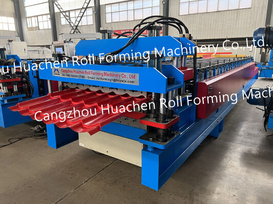 Máquina formadora de rollos de tejados corrugados de conformado en frío de tejados de acero de tejas corrugadas