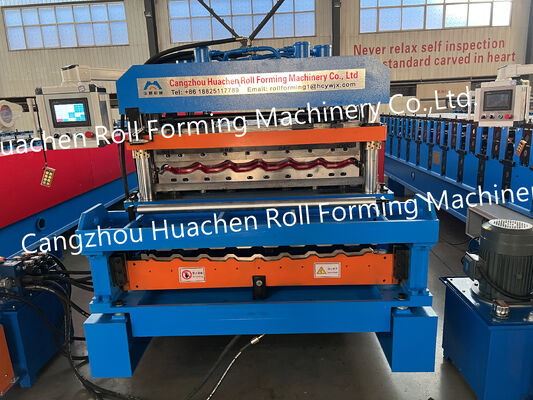 Máquina para la fabricación de placas de hierro de color laminadas de azulejos vidriados ondulados - máquina de moldeado de doble capa
