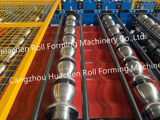 Rollo de hoja de techo trapezoidal de doble capa que forma la máquina para techos de metal