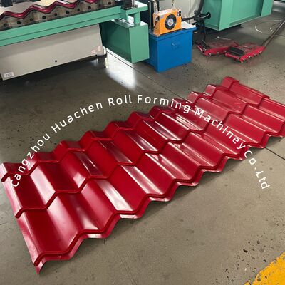 Máquina de moldeado automático de azulejos acristalados para techos de metal profesional con 16 estaciones, velocidad de 4 m/min y control PLC