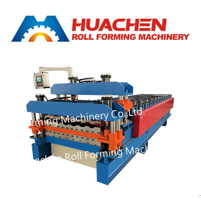 Máquina formadora de rollos de láminas de techo trapezoidales completamente automática para paneles de techo de metal