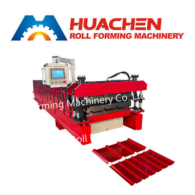 Máquina formadora de rollos de láminas de techo trapezoidales completamente automática para paneles de techo de metal